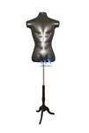 Inflatable Male Torso, Standard Size, Black with MS7B Stand 